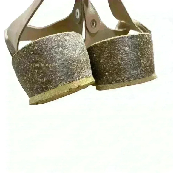 BioNatura Comfort Leather Wedge Sandals Tan Rose Straps Sarafina EU 41 Sz 9.5 - Picture 3 of 7